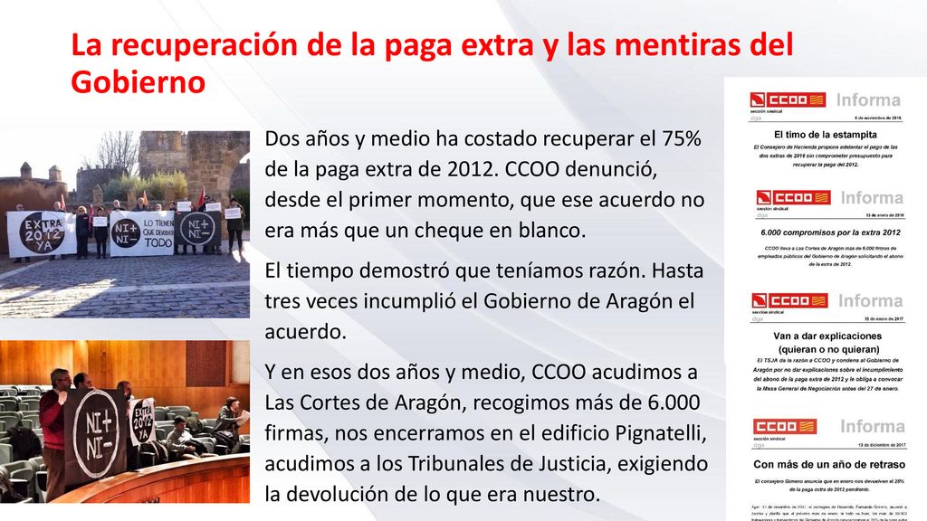 La recuperación de la paga extra y las mentiras del Gobierno