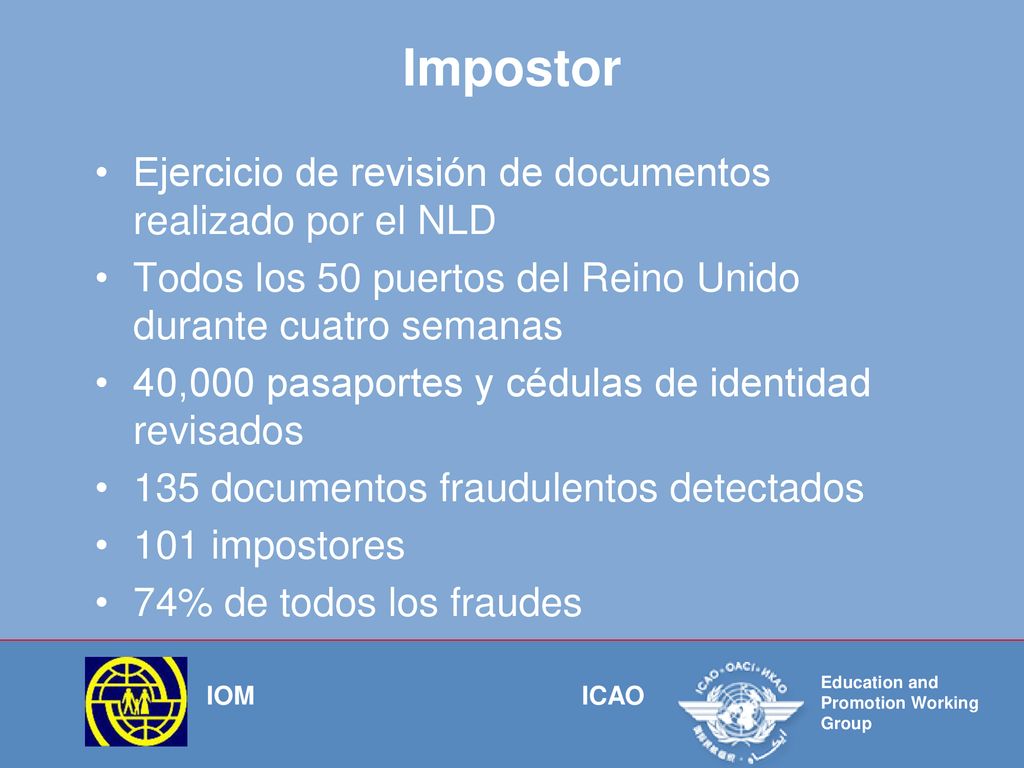 Impostor Ejercicio de revisión de documentos realizado por el NLD