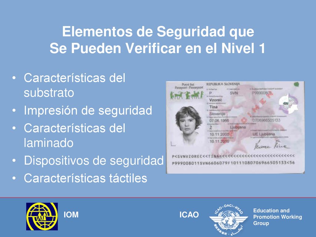 Elementos de Seguridad que Se Pueden Verificar en el Nivel 1