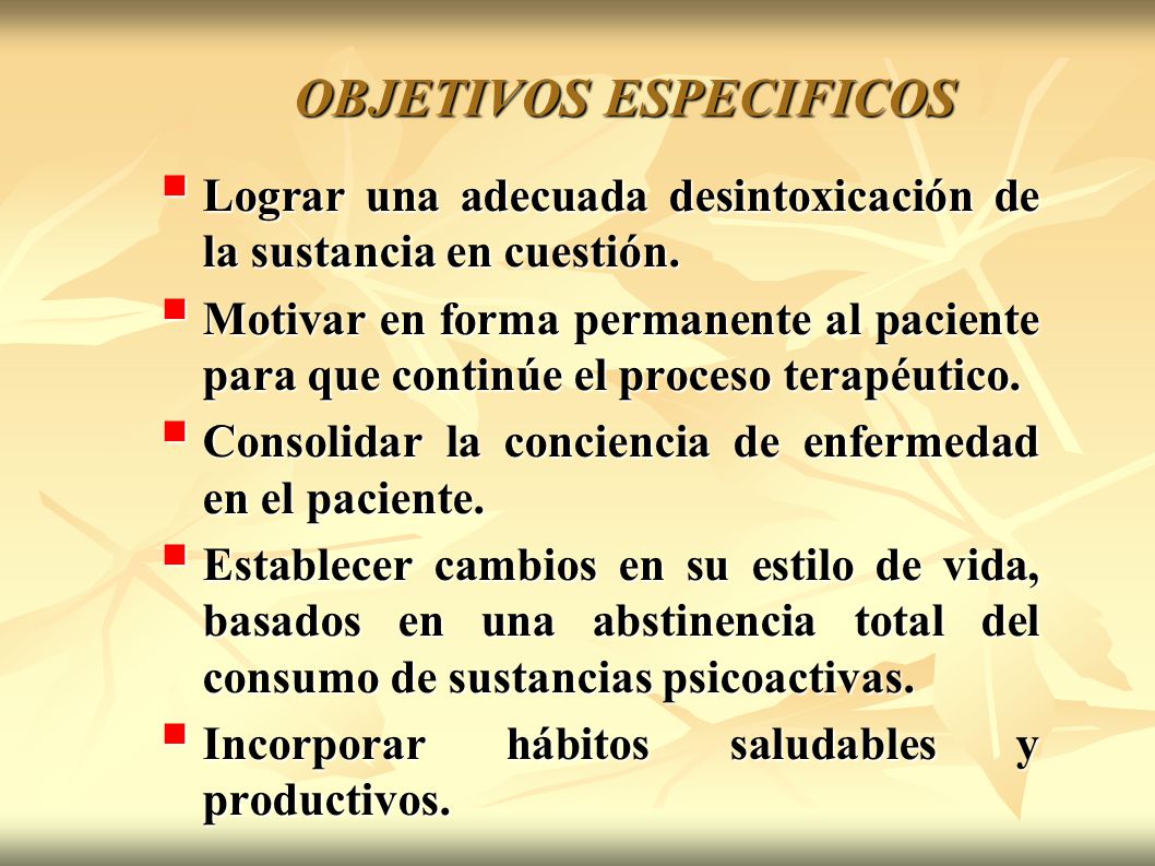 OBJETIVOS ESPECIFICOS
