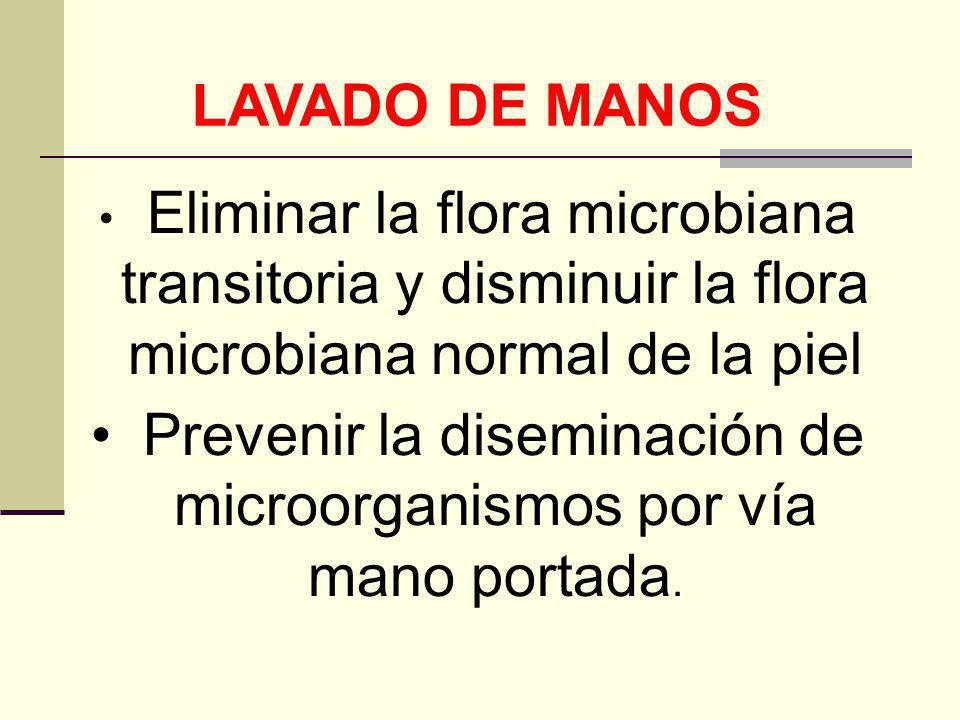 Prevenir la diseminación de microorganismos por vía mano portada.