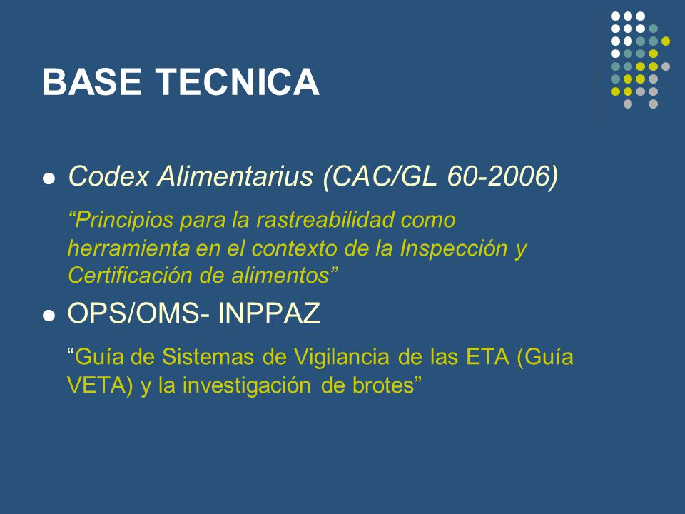 BASE TECNICA Codex Alimentarius (CAC/GL )