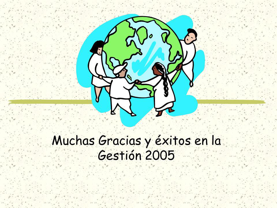Muchas Gracias y éxitos en la Gestión 2005