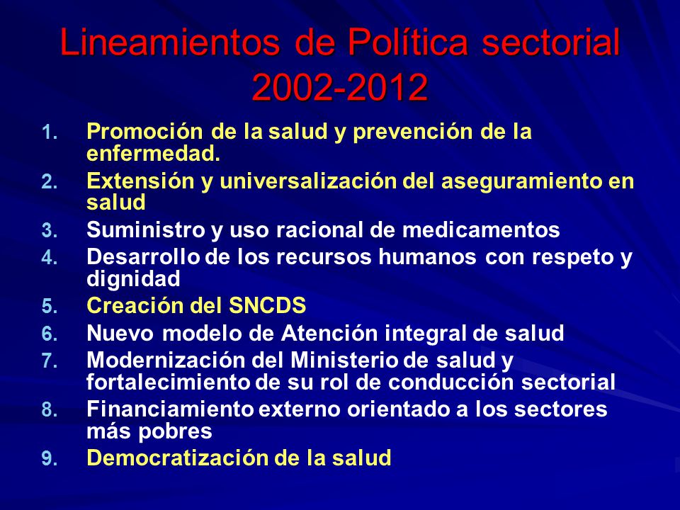 Lineamientos de Política sectorial