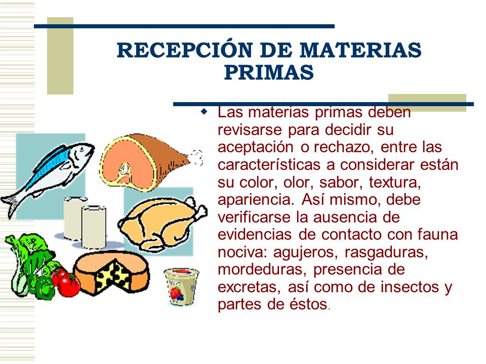 RECEPCIÓN DE MATERIAS PRIMAS