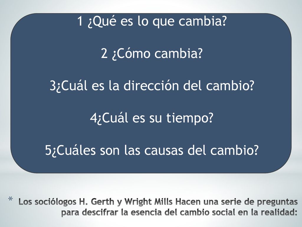 3¿Cuál es la dirección del cambio 4¿Cuál es su tiempo