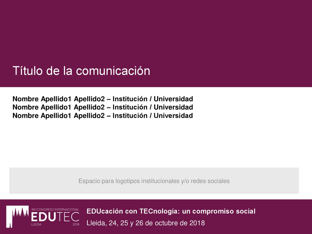 Espacio para logotipos institucionales y/o redes sociales