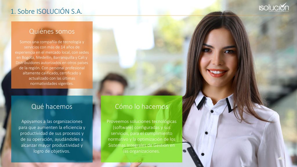 1. Sobre ISOLUCIÓN S.A. Quiénes somos Qué hacemos Cómo lo hacemos