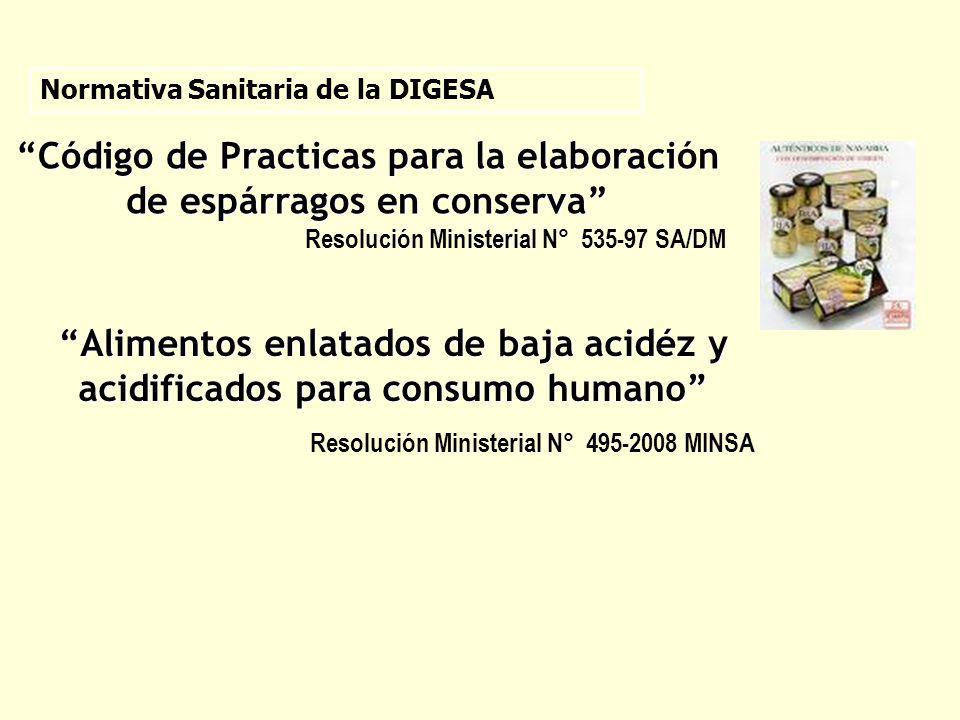 Código de Practicas para la elaboración de espárragos en conserva