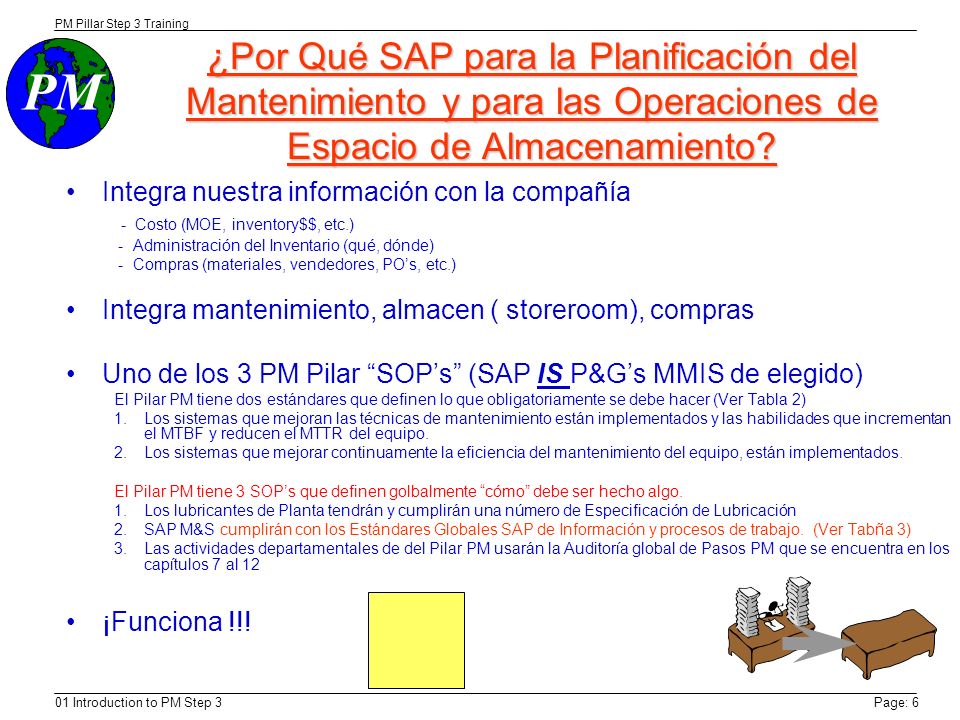 PM Step 3 Trainining 9/8/03. ¿Por Qué SAP para la Planificación del Mantenimiento y para las Operaciones de Espacio de Almacenamiento