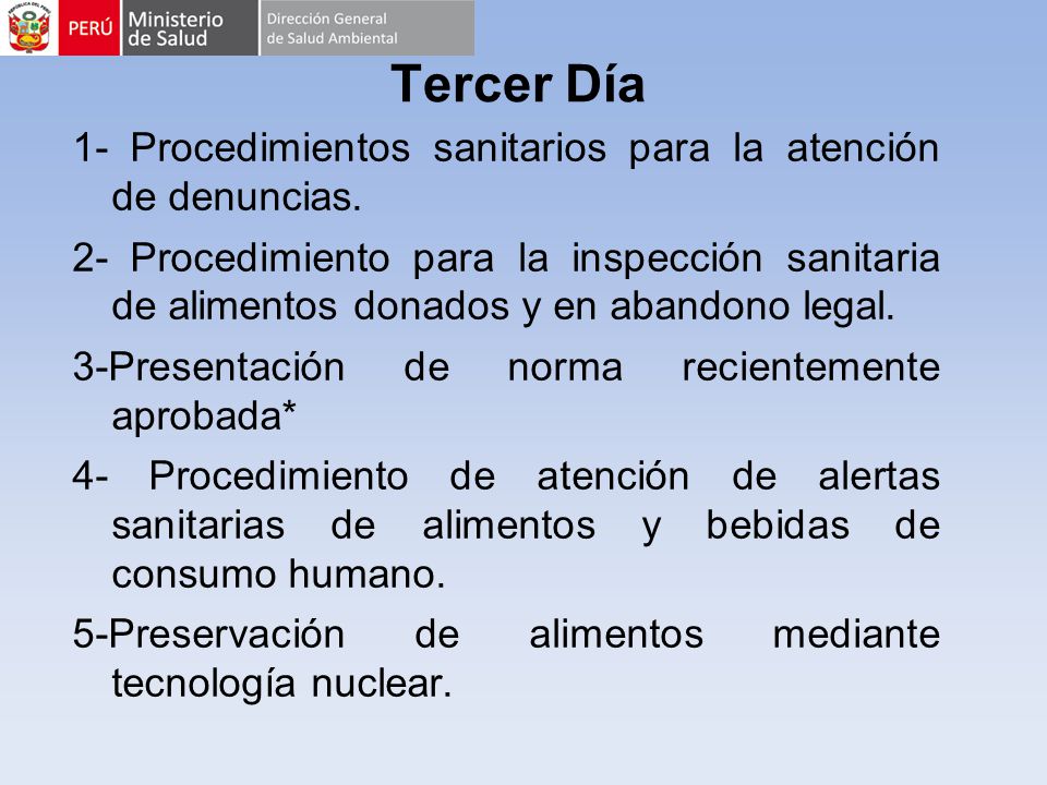 Tercer Día 1- Procedimientos sanitarios para la atención de denuncias.