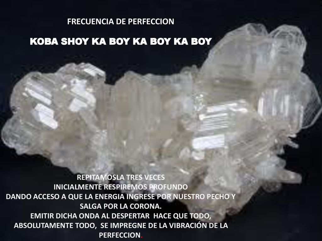 FRECUENCIA DE PERFECCION KOBA SHOY KA BOY KA BOY KA BOY