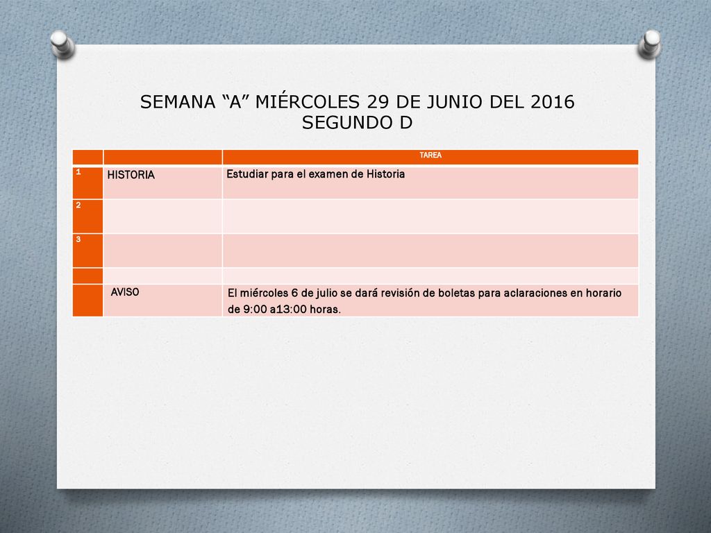 SEMANA A MIÉRCOLES 29 DE JUNIO DEL 2016 SEGUNDO D