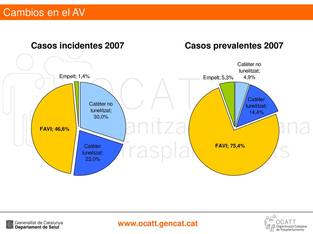 Cambios en el AV Casos incidentes 2007 Casos prevalentes 2007