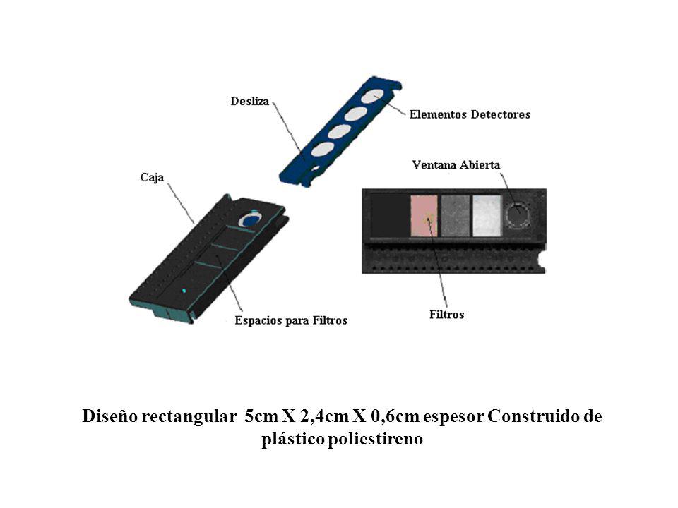 Diseño rectangular 5cm X 2,4cm X 0,6cm espesor Construido de plástico poliestireno