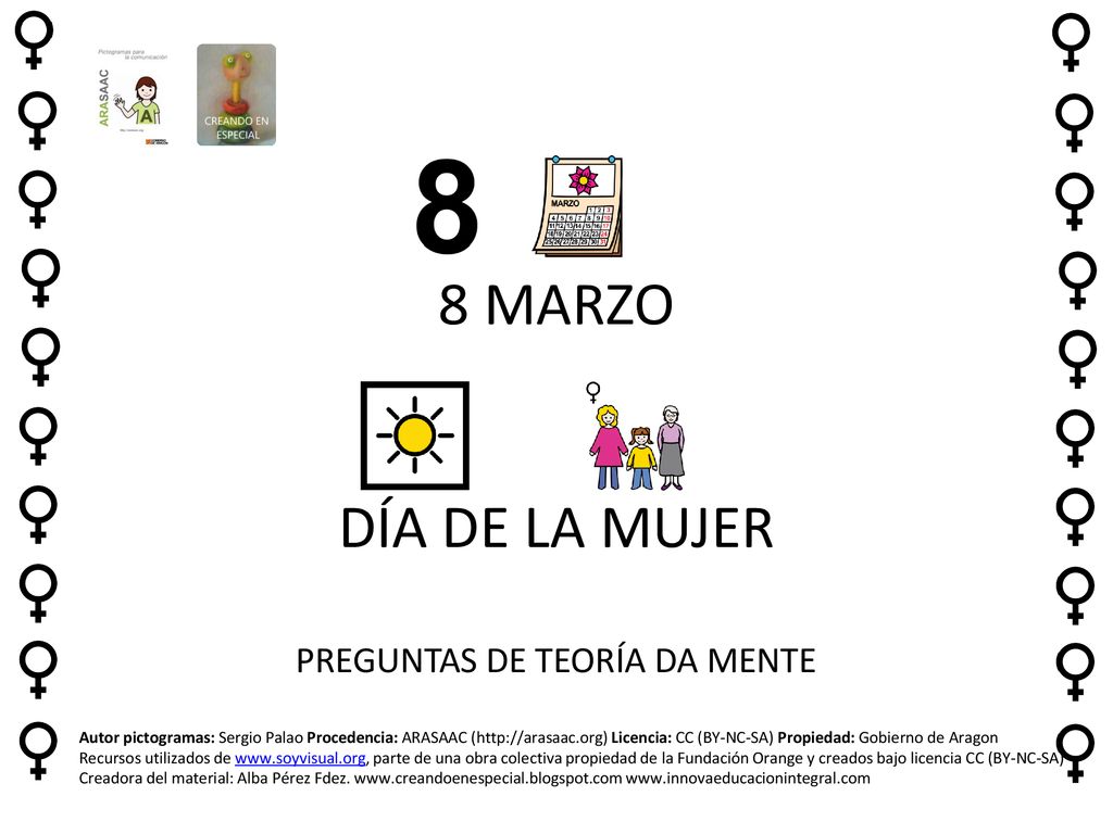 8 MARZO DÍA DE LA MUJER PREGUNTAS DE TEORÍA DA MENTE