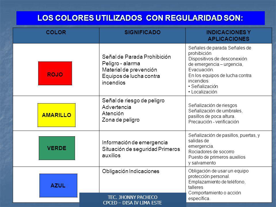LOS COLORES UTILIZADOS CON REGULARIDAD SON: