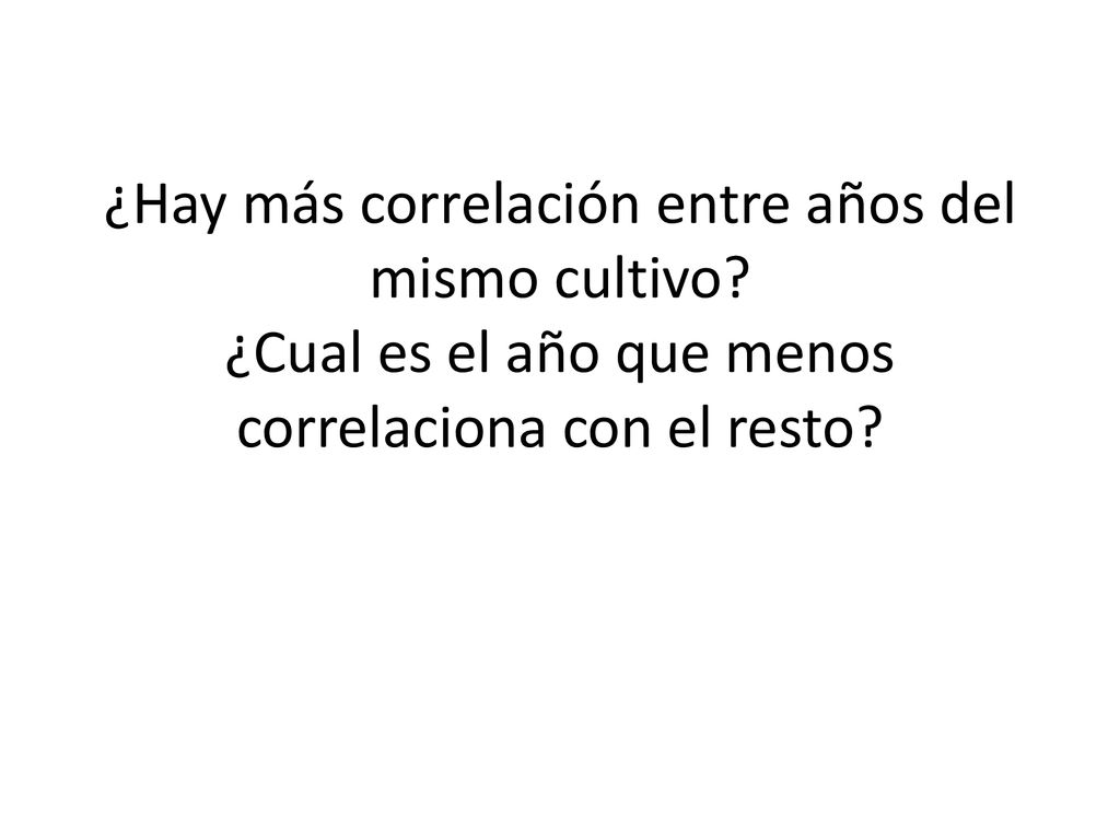 ¿Hay más correlación entre años del mismo cultivo