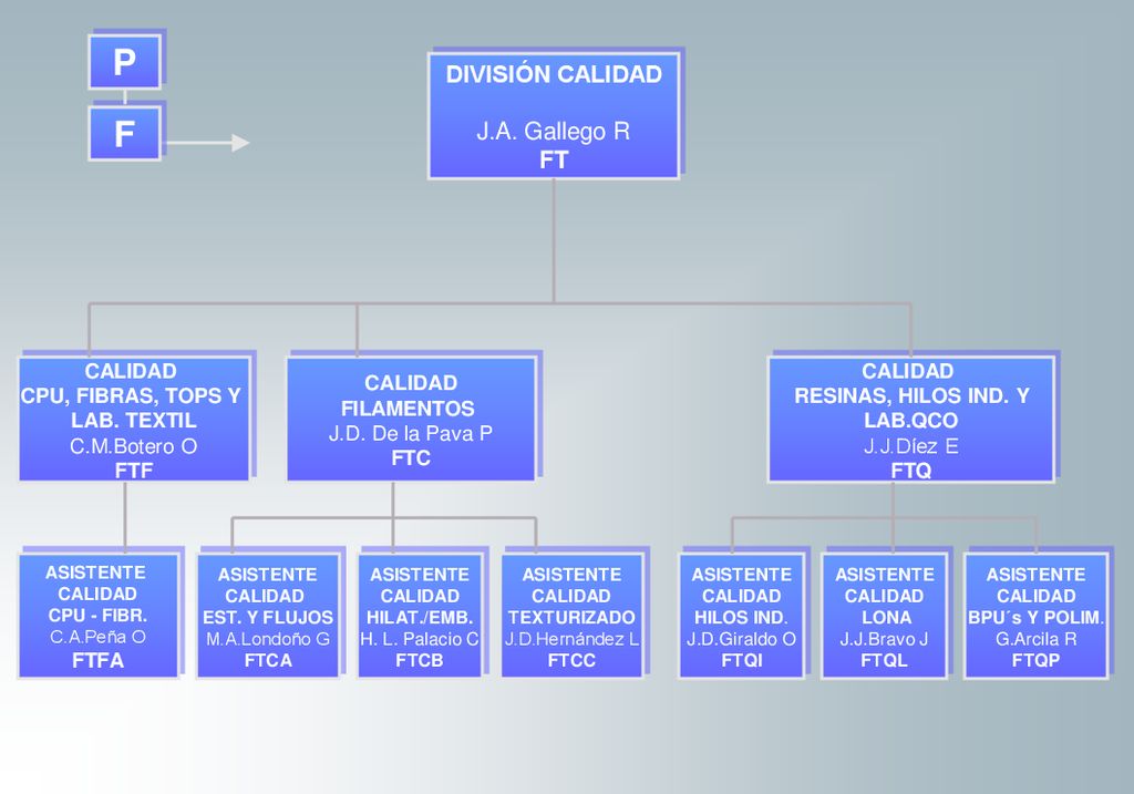 P F DIVISIÓN CALIDAD J.A. Gallego R FT FT CALIDAD CPU, FIBRAS, TOPS Y