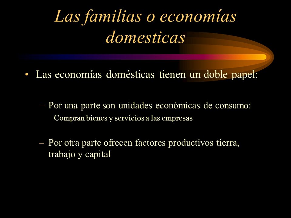 Las familias o economías domesticas