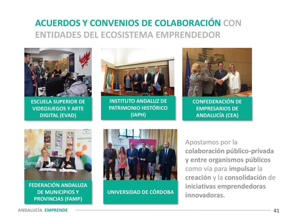 ACUERDOS Y CONVENIOS DE COLABORACIÓN CON ENTIDADES DEL ECOSISTEMA EMPRENDEDOR
