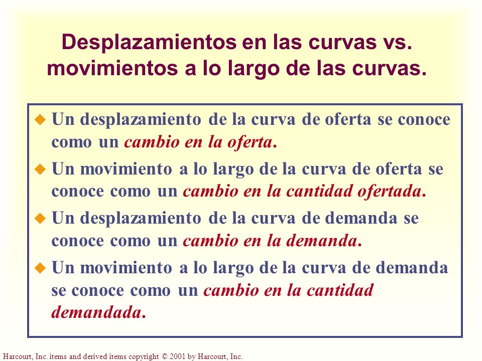 Desplazamientos en las curvas vs. movimientos a lo largo de las curvas.