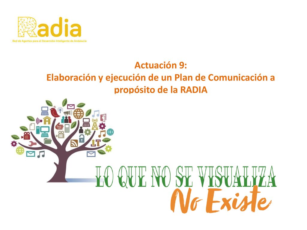 Actuación 9: Elaboración y ejecución de un Plan de Comunicación a propósito de la RADIA