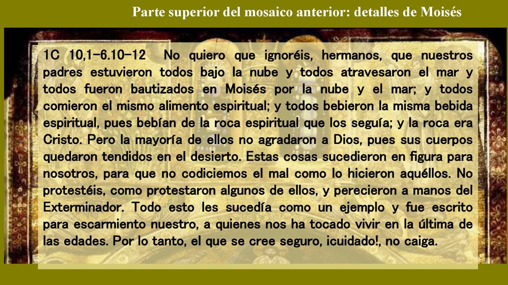 Parte superior del mosaico anterior: detalles de Moisés