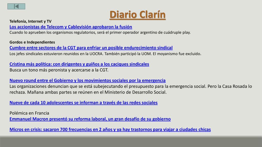 Diario Clarín Telefonía, Internet y TV. Los accionistas de Telecom y Cablevisión aprobaron la fusión.