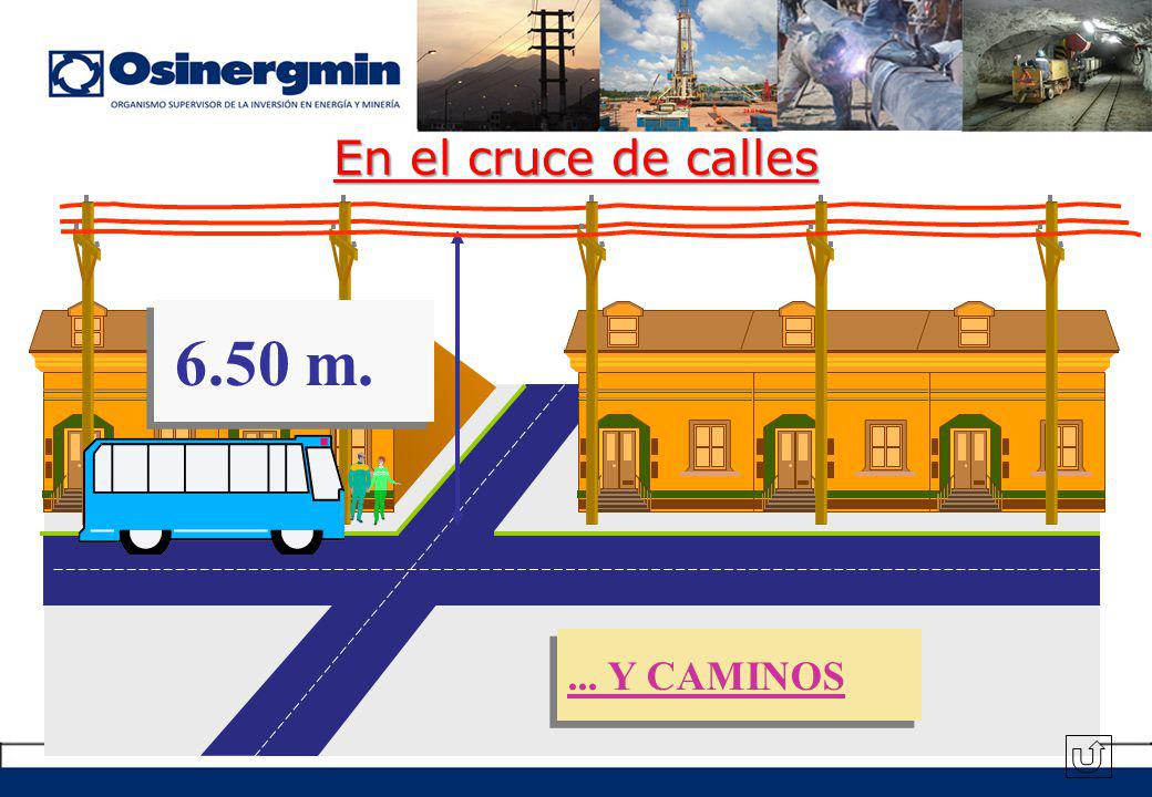 En el cruce de calles 6.50 m. ... Y CAMINOS