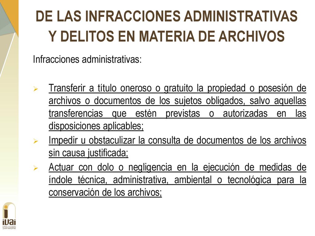 DE LAS INFRACCIONES ADMINISTRATIVAS Y DELITOS EN MATERIA DE ARCHIVOS