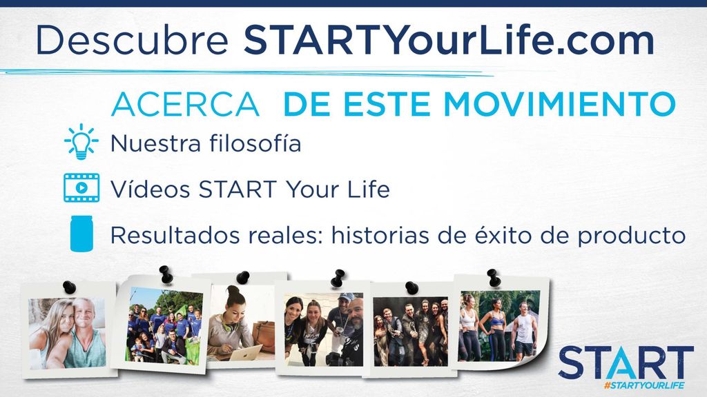 (Vista general sobre nuestra filosofía y movimiento) La página web tiene la filosofía START por bandera y en ella se presenta el movimiento STARTYourLife.