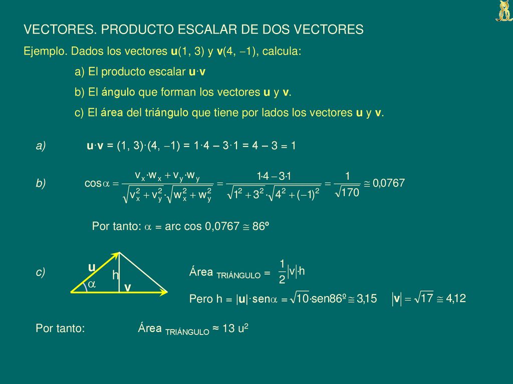 VECTORES. PRODUCTO ESCALAR DE DOS VECTORES