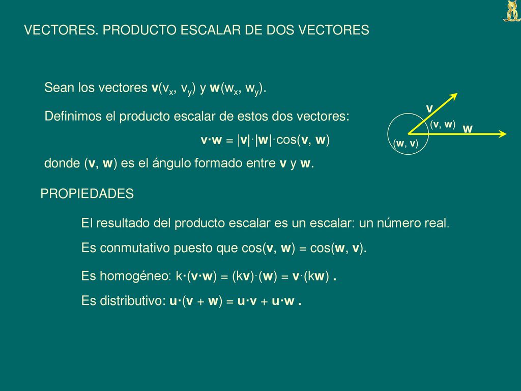 VECTORES. PRODUCTO ESCALAR DE DOS VECTORES