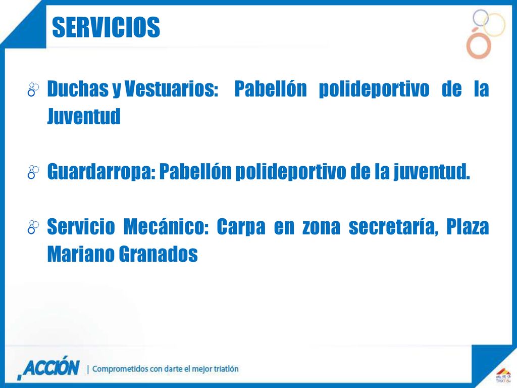 SERVICIOS Duchas y Vestuarios: Pabellón polideportivo de la Juventud