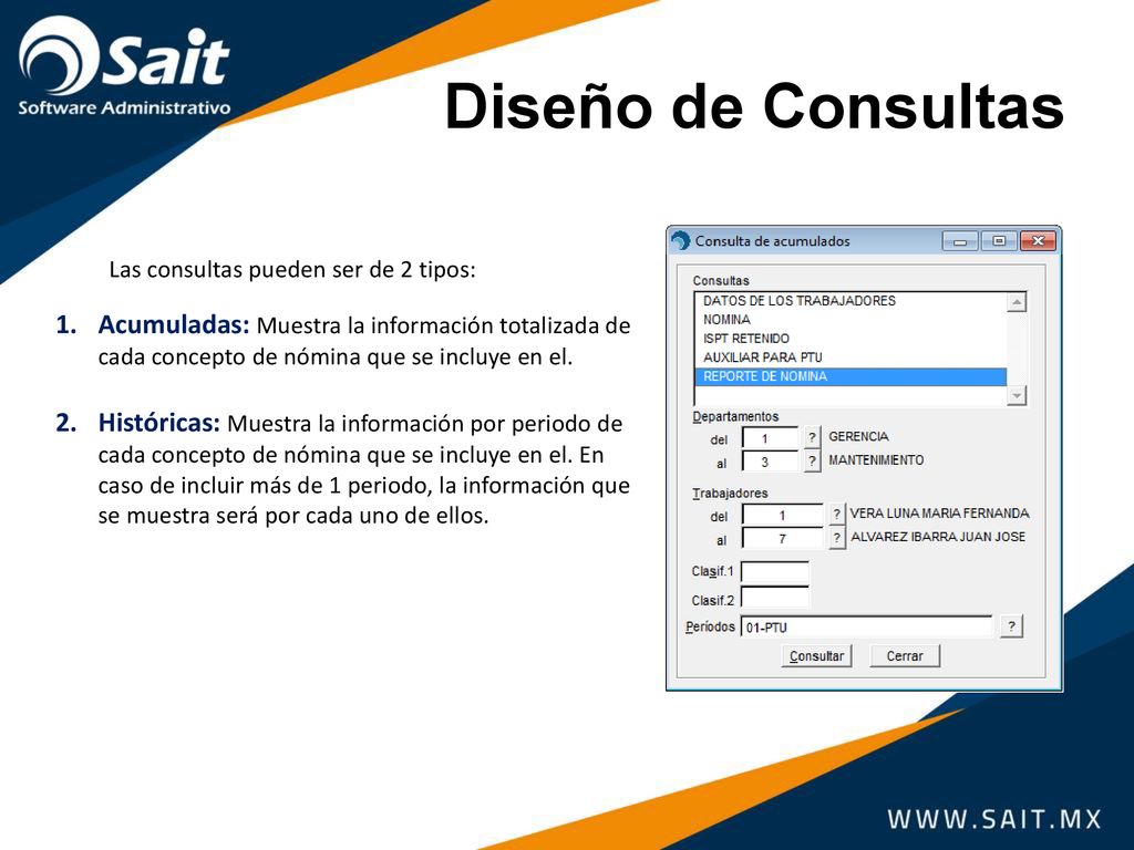 Diseño de Consultas Las consultas pueden ser de 2 tipos: