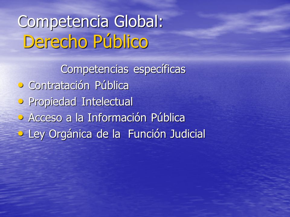 Competencia Global: Derecho Público