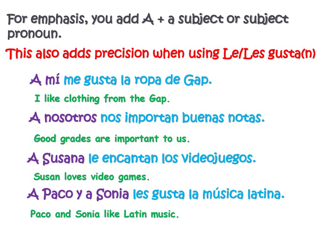 For emphasis, you add A + a subject or subject pronoun.