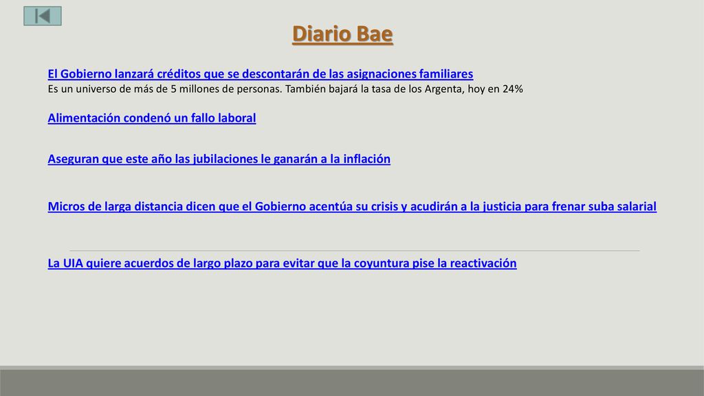 Diario Bae El Gobierno lanzará créditos que se descontarán de las asignaciones familiares.