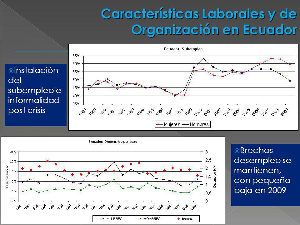 Características Laborales y de Organización en Ecuador