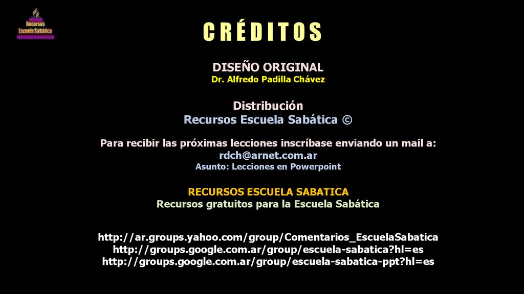 C R É D I T O S DISEÑO ORIGINAL Distribución