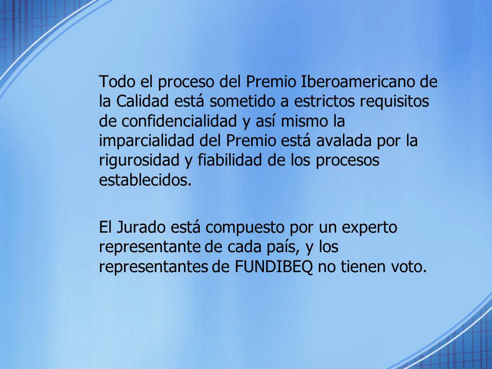 Todo el proceso del Premio Iberoamericano de la Calidad está sometido a estrictos requisitos de confidencialidad y así mismo la imparcialidad del Premio está avalada por la rigurosidad y fiabilidad de los procesos establecidos.