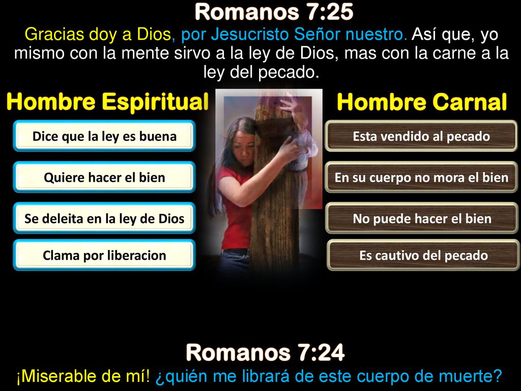 En su cuerpo no mora el bien Se deleita en la ley de Dios