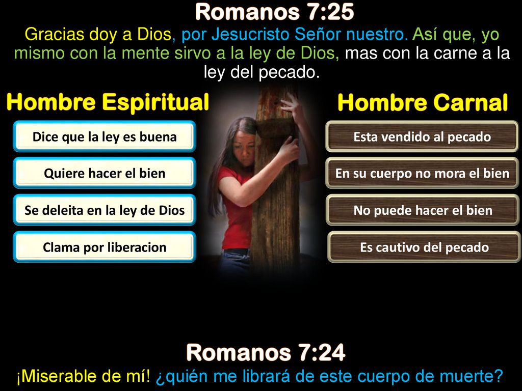 En su cuerpo no mora el bien Se deleita en la ley de Dios
