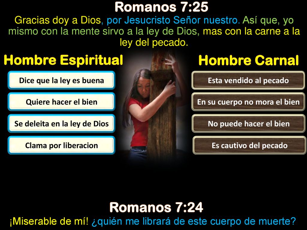 En su cuerpo no mora el bien Se deleita en la ley de Dios