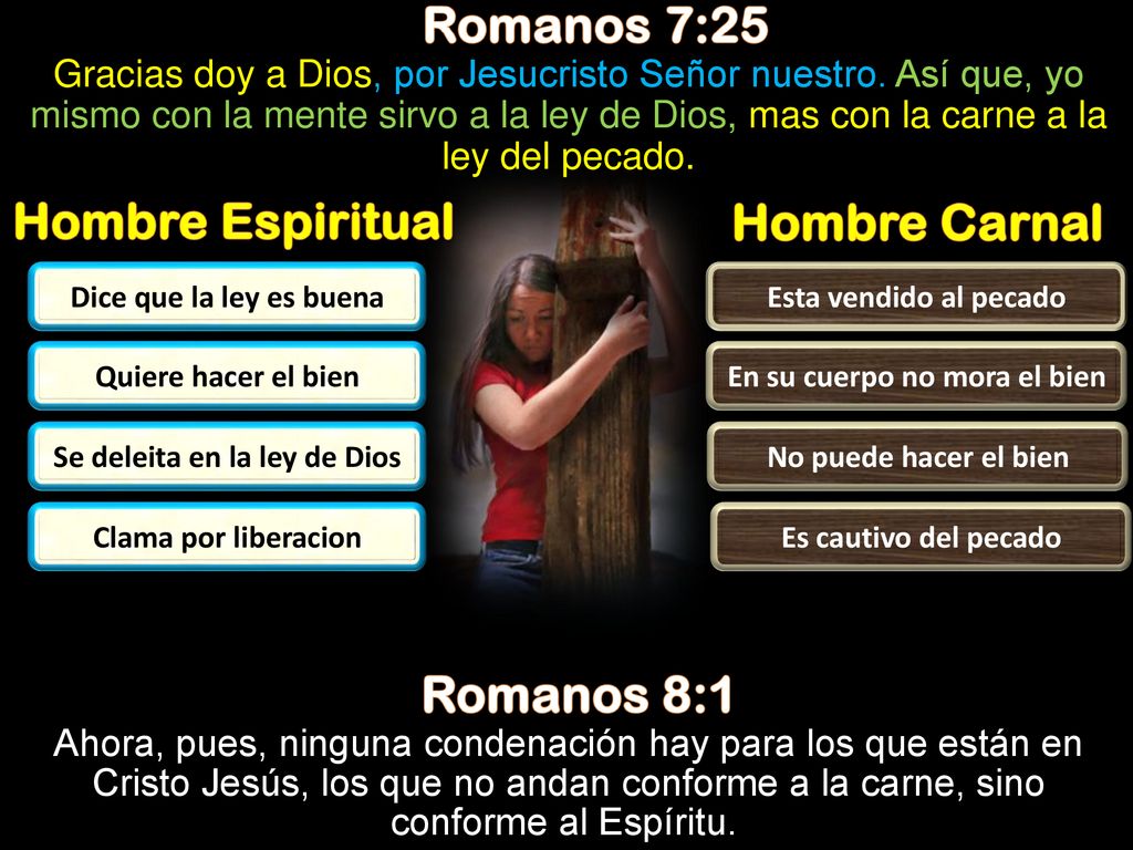 En su cuerpo no mora el bien Se deleita en la ley de Dios