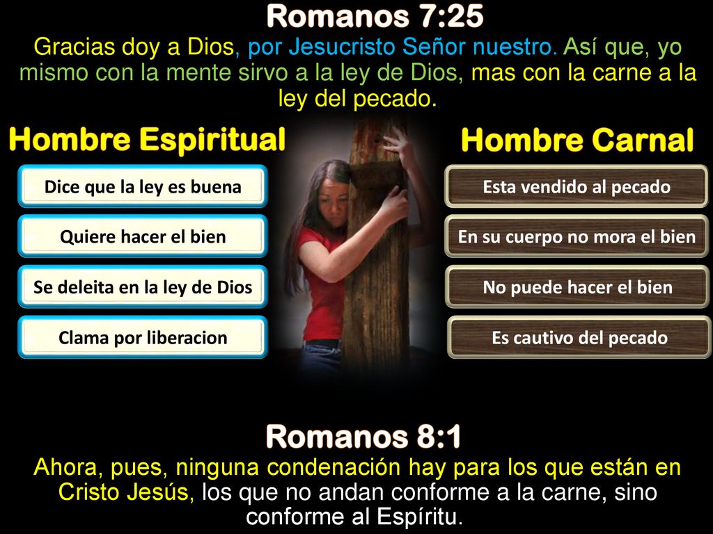 En su cuerpo no mora el bien Se deleita en la ley de Dios