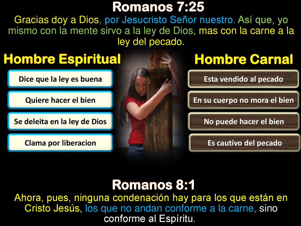 En su cuerpo no mora el bien Se deleita en la ley de Dios