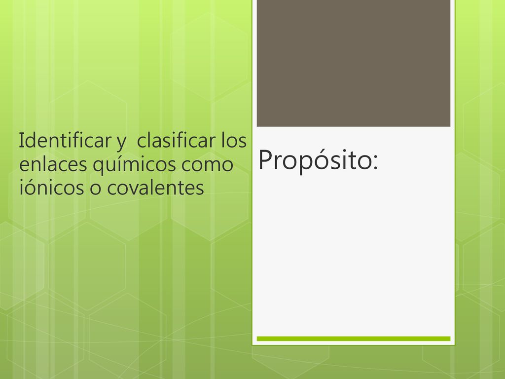 Identificar y clasificar los enlaces químicos como iónicos o covalentes
