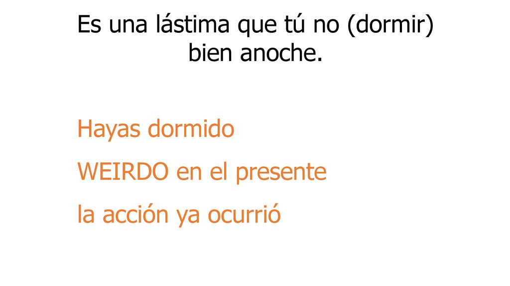 Es una lástima que tú no (dormir) bien anoche.